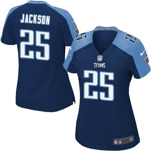 Nike Titans #25 Adoree' Jackson Navy Blue Alternate Women's Stitched NFL Elite Jersey